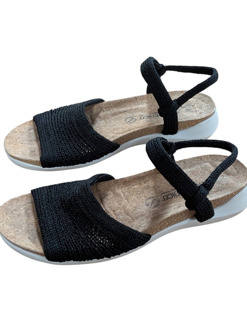 Arcopedico Arenal Knit Cork Sandals Black Size 37